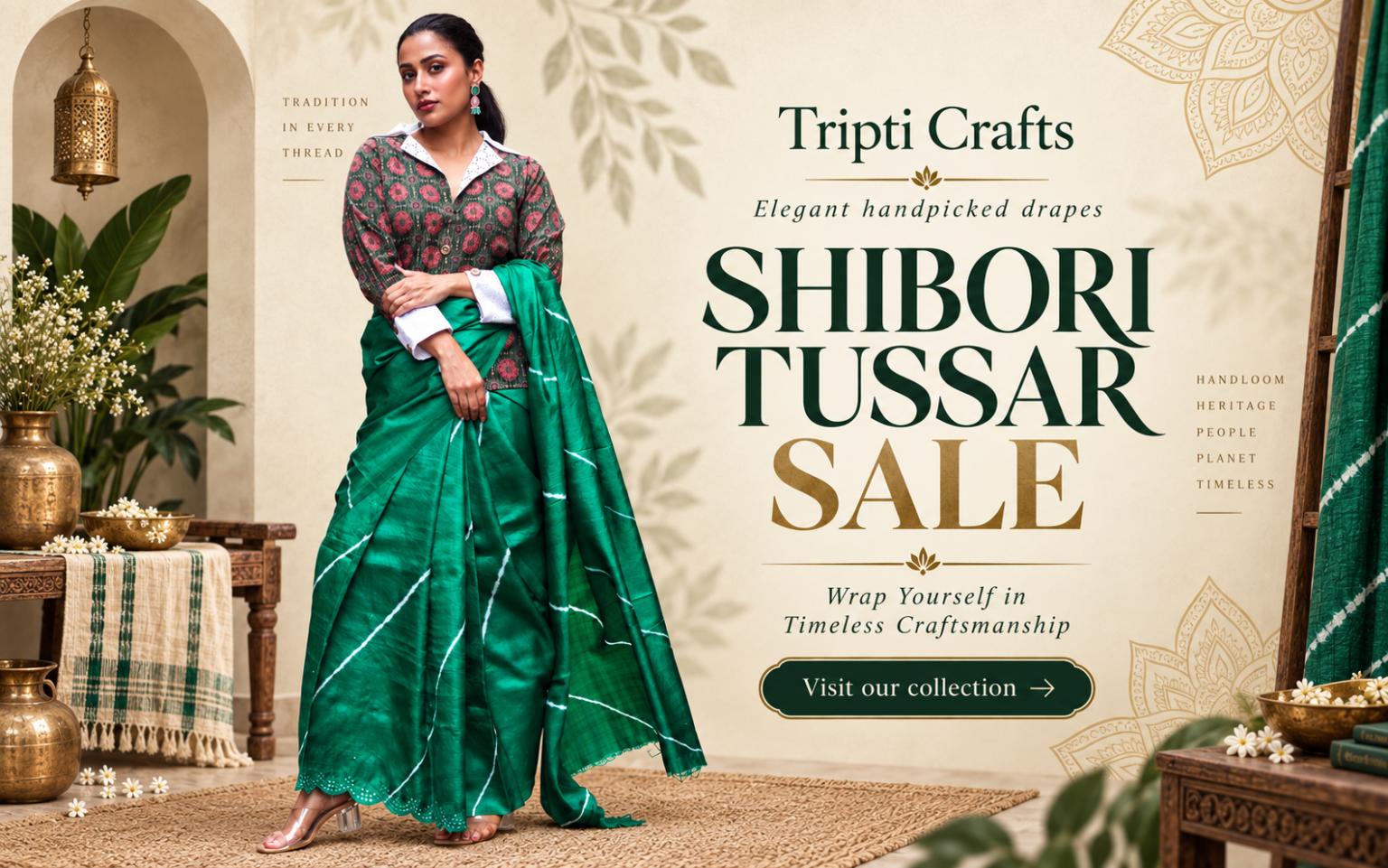 Shibori Tussar Sale