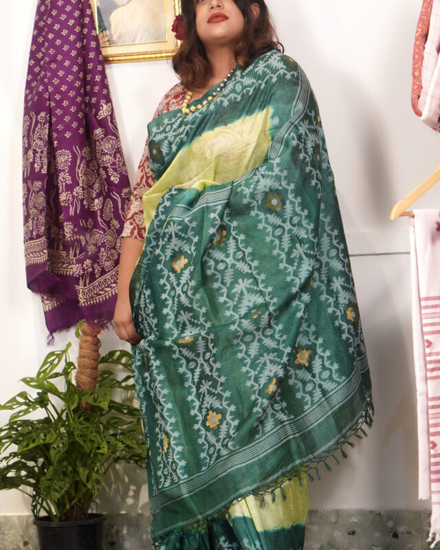 SAREE GACHHI TUSSER JAMDANI WEAVING.