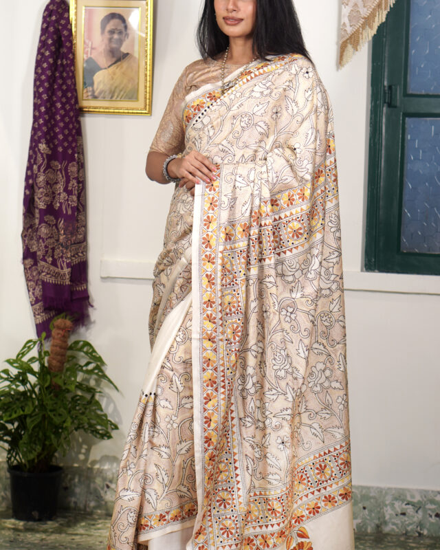 SAREE KANTHA SILK EMB WORK.